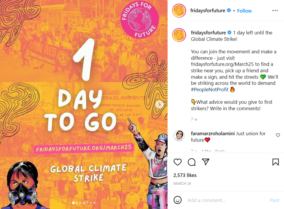 fridays for future on instagram